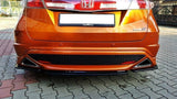 CENTRAL REAR SPLITTER HONDA CIVIC VIII TYPE S/R (without vertical bars) Maxton Design