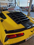 Rear Window Louvers - Matte Black Corvette C7