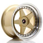JR Wheels JR6 18x10.5 ET0-25 BLANK Gold w/Machined Lip