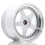 JR Wheels JR6 18x10.5 ET0-25 BLANK White w/Machined Lip