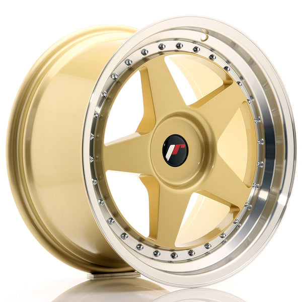 JR Wheels JR6 18x9.5 ET20-40 BLANK Gold w/Machined Lip