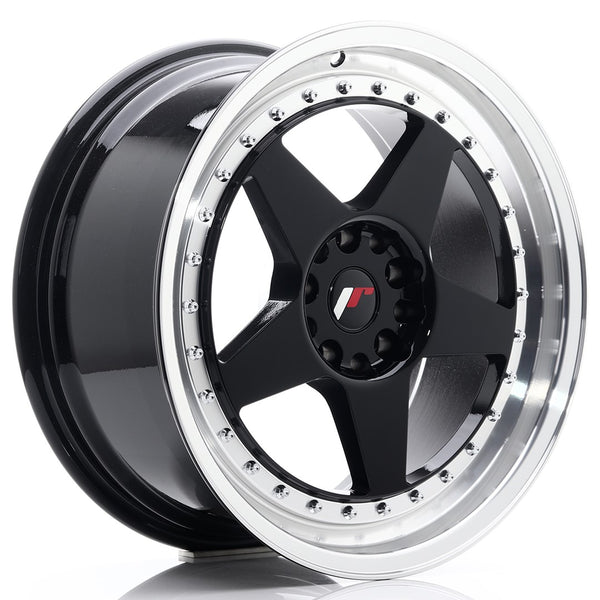 JR Wheels JR6 18x8.5 ET22 5x114.3/120 Glossy Black w/Machined Lip