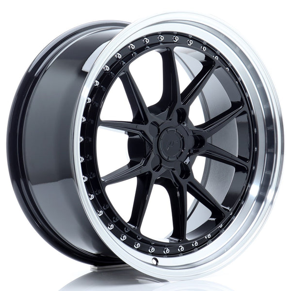JR Wheels JR39 19x8.5 ET15-35 5H BLANK Glossy Black w/Machined Lip