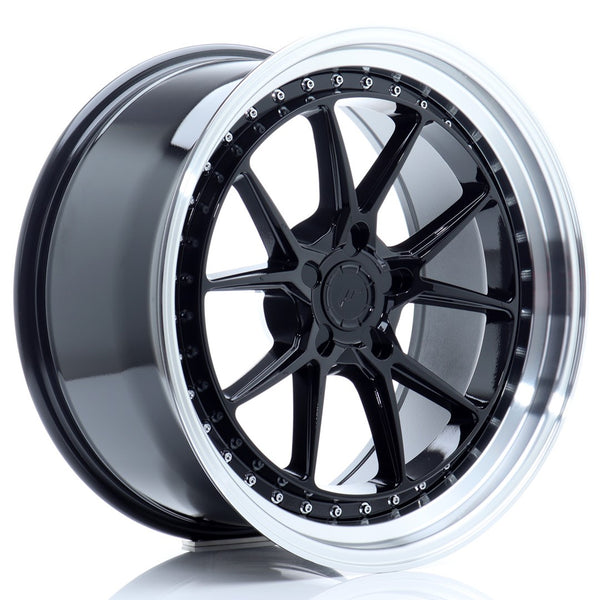 JR Wheels JR39 19x9.5 ET15-35 5H BLANK Glossy Black w/Machined Lip