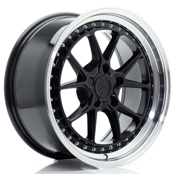 JR Wheels JR39 18x8.5 ET15-35 5H BLANK Glossy Black w/Machined Lip