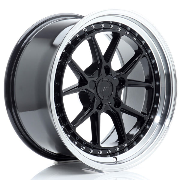 JR Wheels JR39 18x9.5 ET15-35 5H BLANK Glossy Black w/Machined Lip