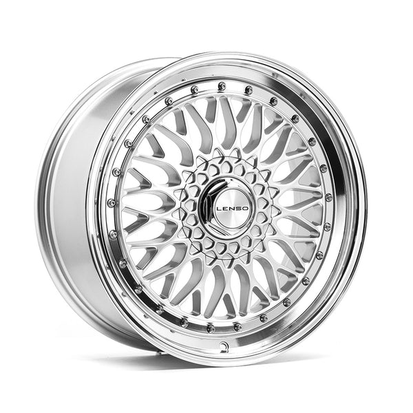 LENSO BSX 8.5x19ET35 5x100 GLOSS SILVER & POLISHED