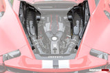 Darwinpro 2015-2022 Ferrari 488 GTB/Pista/F8 Panneaux de baie moteur en fibre de carbone sèche avec protection thermique