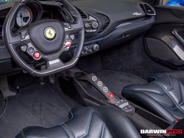 Darwinpro 2015-2019 Ferrari 488 GTB/Spyder Dry Carbon Fiber Bridge Support & Windows Switches Panel
