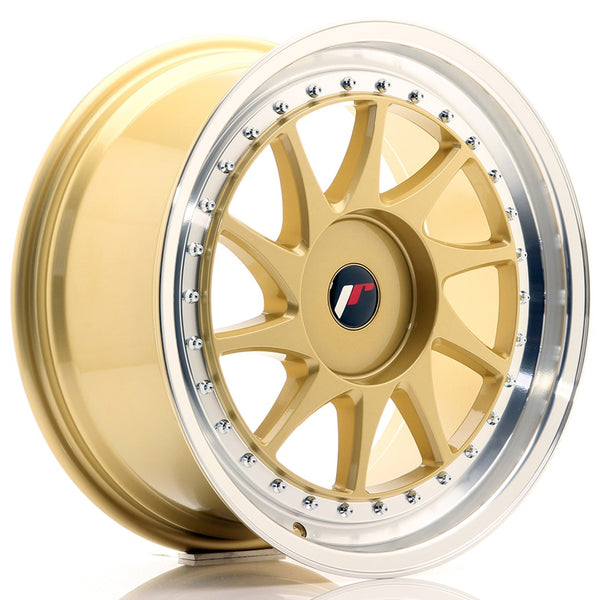 JR Wheels JR26 18x8.5 ET20-40 BLANK Gold w/Machined Lip