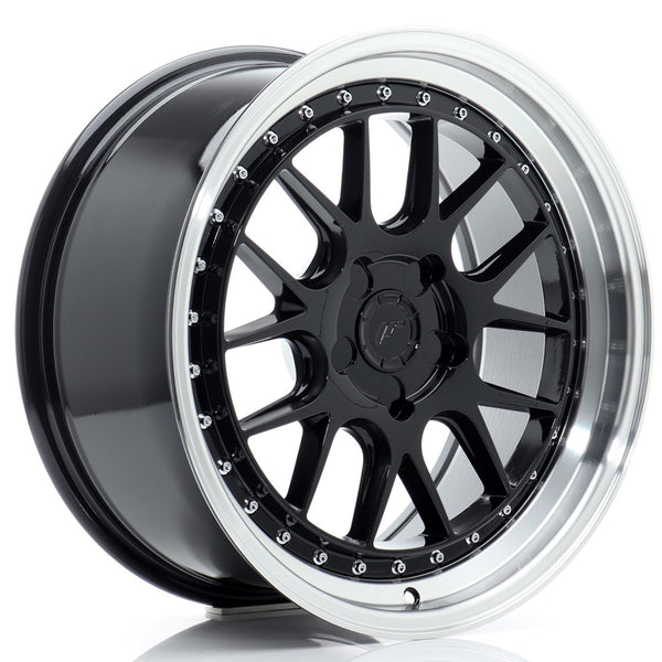 JR Wheels JR40 18x8.5 ET15-35 5H BLANK Glossy Black w/Machined Lip