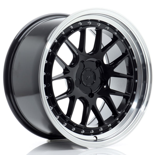 JR Wheels JR40 18x9.5 ET15-35 5H BLANK Glossy Black w/Machined Lip