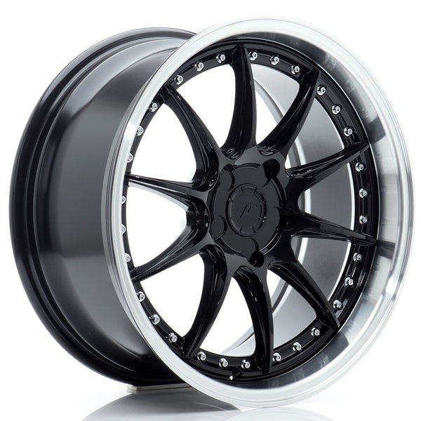 JR Wheels JR41 18x8.5 ET15-35 5H BLANK Glossy Black w/Machined Lip