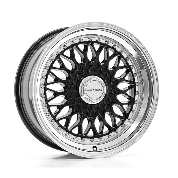 LENSO BSX 8.5x17ET25 5x108 GLOSS BLACK & POLISHED