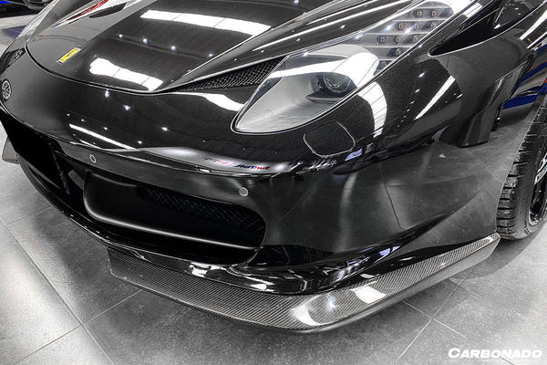 Carbonado 2010-2015 Ferrari 458 Coupé/Spyder AP Style Lèvre avant en fibre de carbone Darwin Pro
