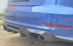 Lèvre de diffuseur de pare-chocs arrière en fibre de carbone Audi S3 A3 Sline