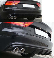 Audi A7 Quad Exhaust Duel Outlet Carbon Fiber Rear Bumper Lip Diffuser