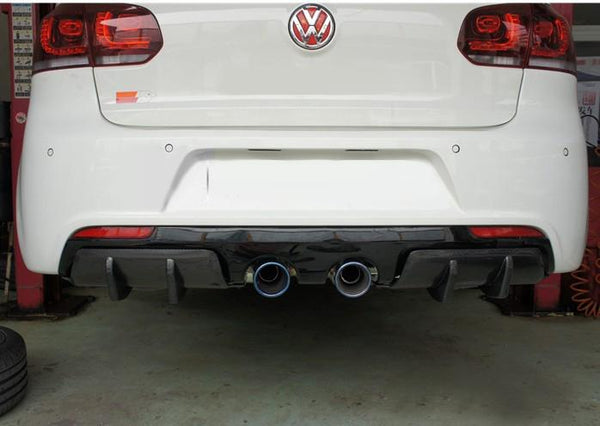 VW Golf VI MK6 R20 Rear Carbon fiber decoration board (fits for Golf MK6 R20 bumper) installing on the R20 diffuser
