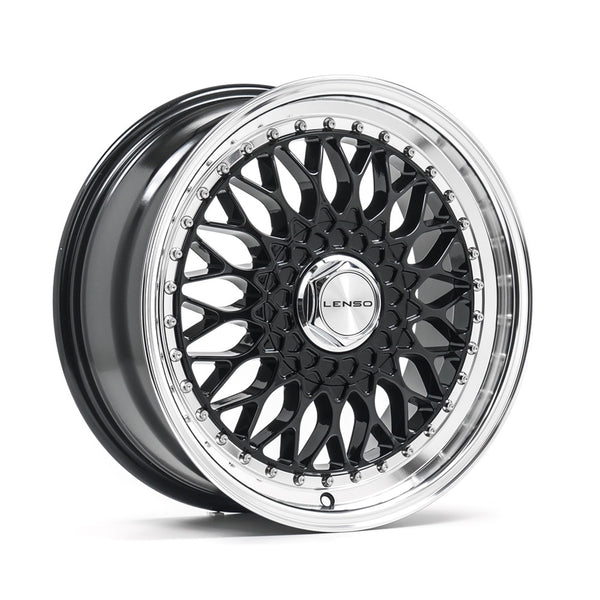 LENSO BSX 7x15ET20 4x108 GLOSS BLACK & POLISHED